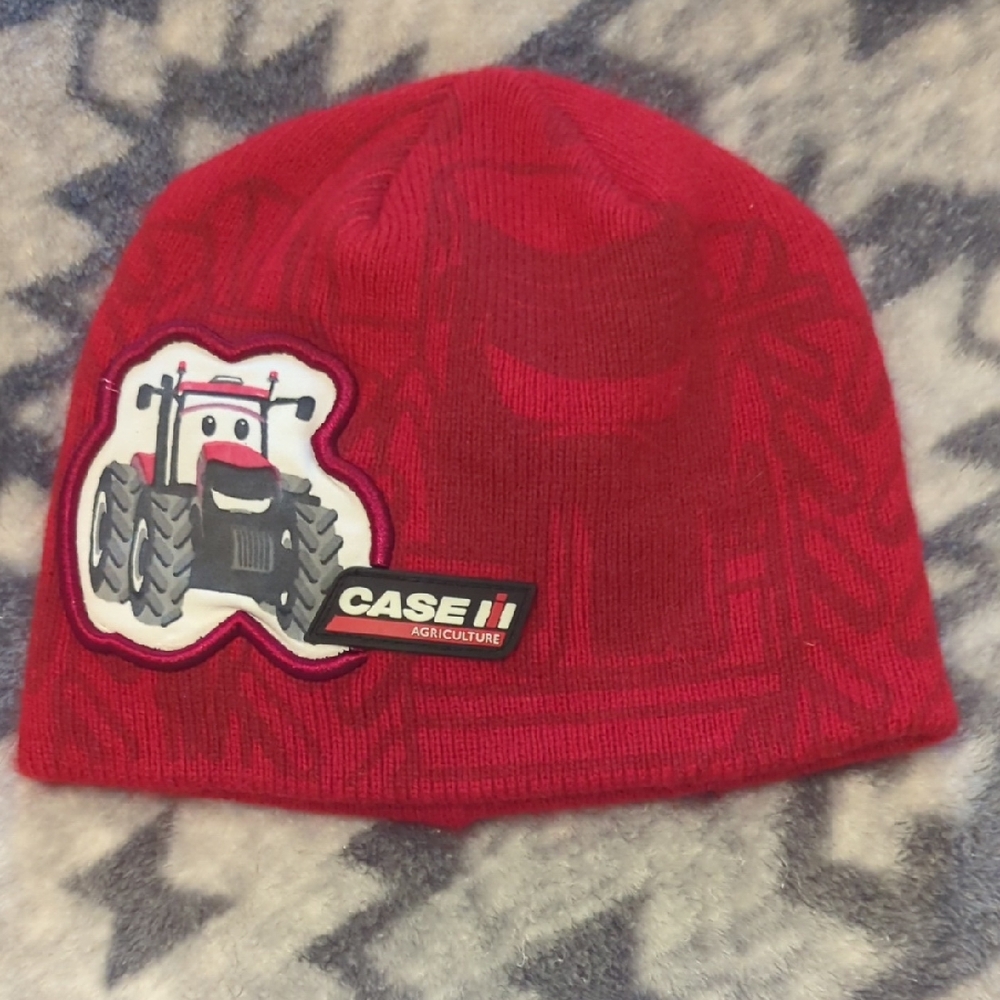 Red Case IH Beanie with Tractor Patch